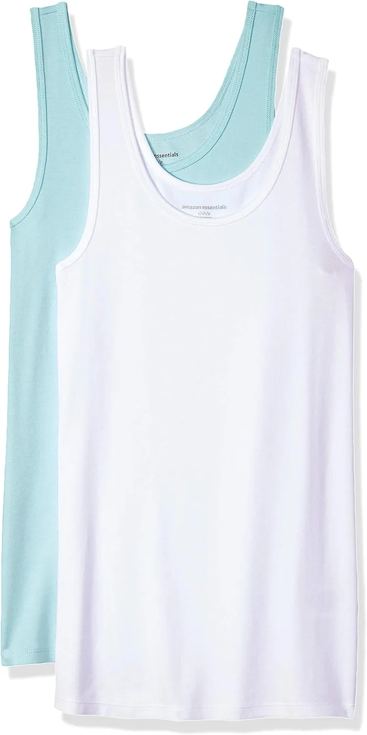 Amazon Essentials Women's Slim-Fit Tank Top, Pack of 2