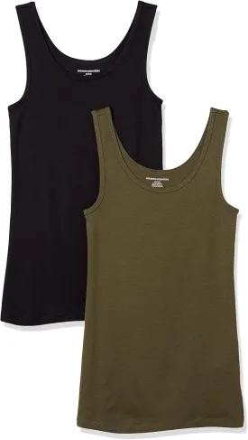 Amazon Essentials Women's Slim-Fit Tank Top, Pack of 2
