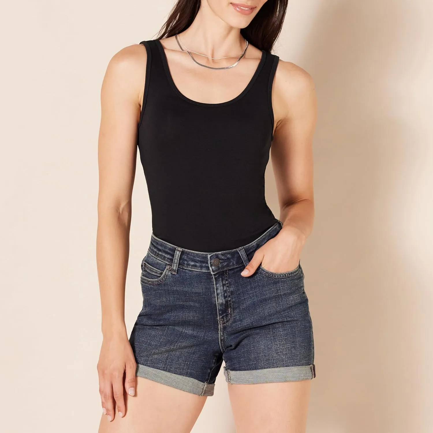 Amazon Essentials Women's Slim-Fit Tank Top, Pack of 2