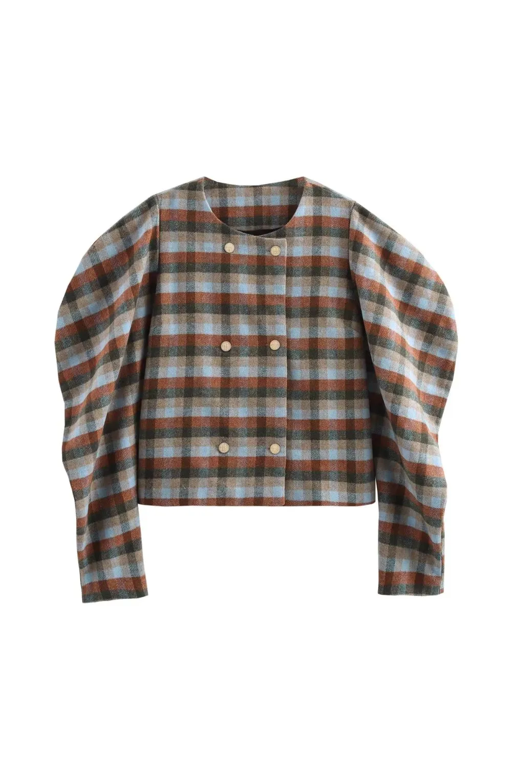'Anita ' Short Length Color-Blocked Tweed Jacket