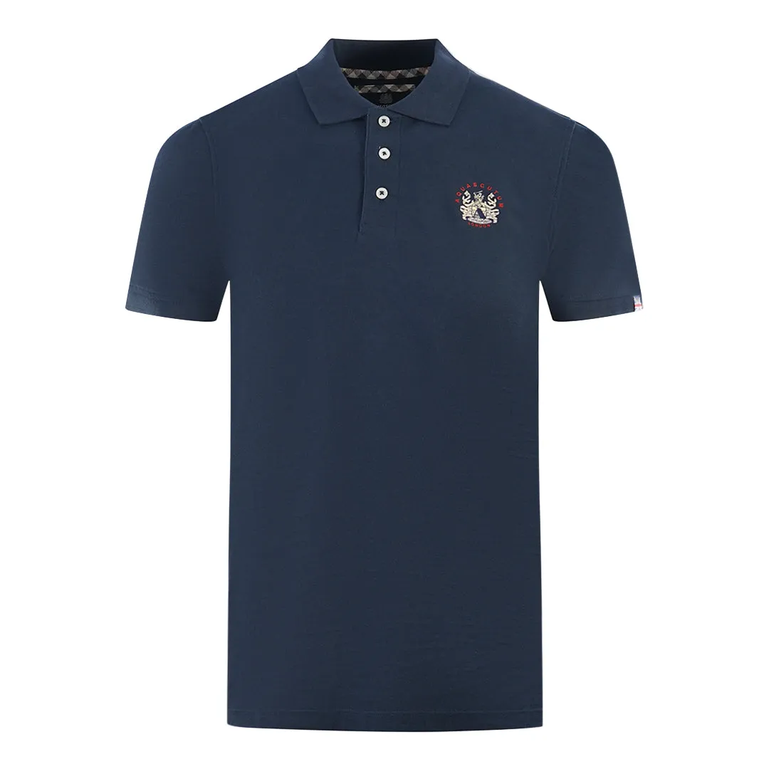 Aquascutum London Crest Navy Blue Polo Shirt