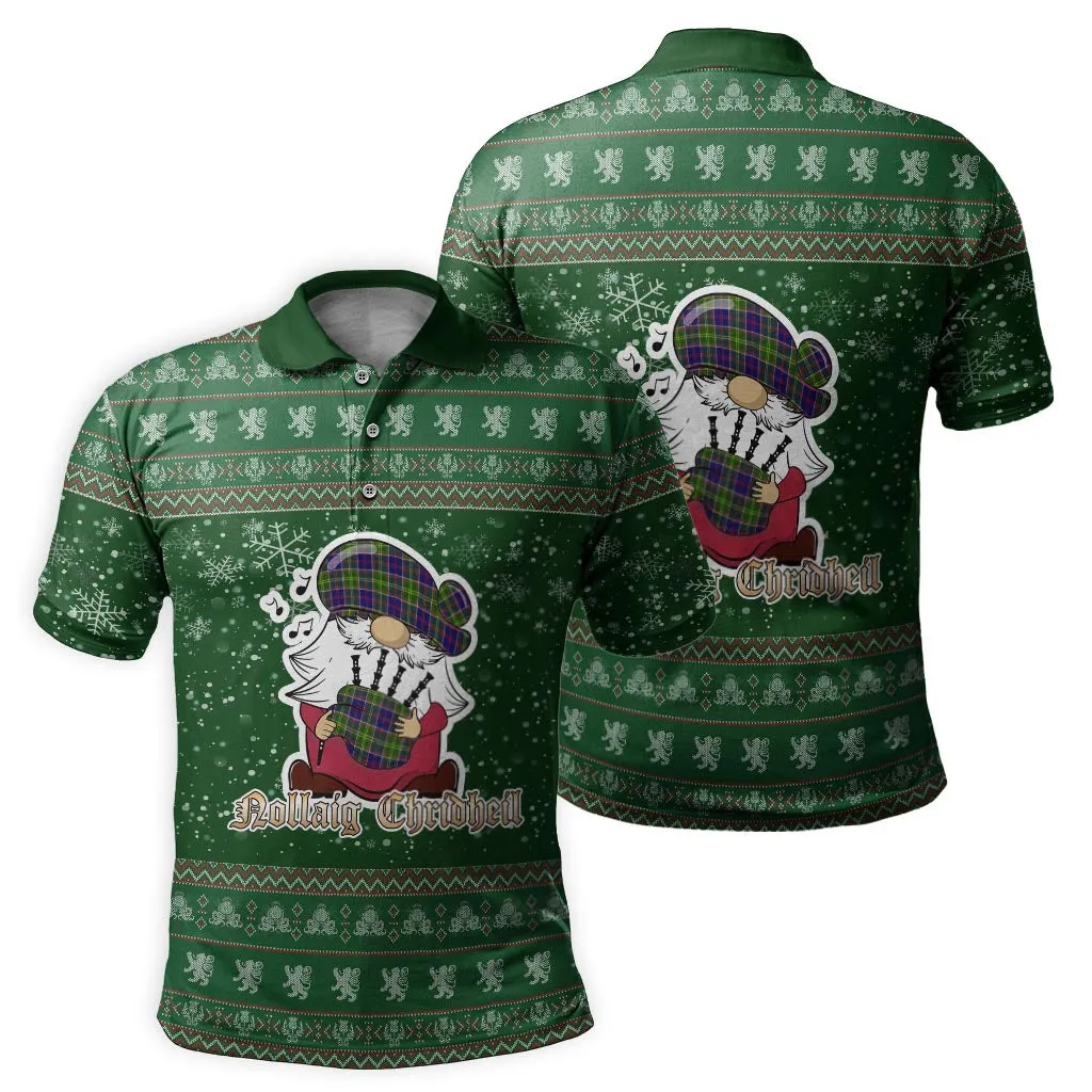 Arnott Clan Christmas Family Polo Shirt with Funny Gnome Playing Bagpipes