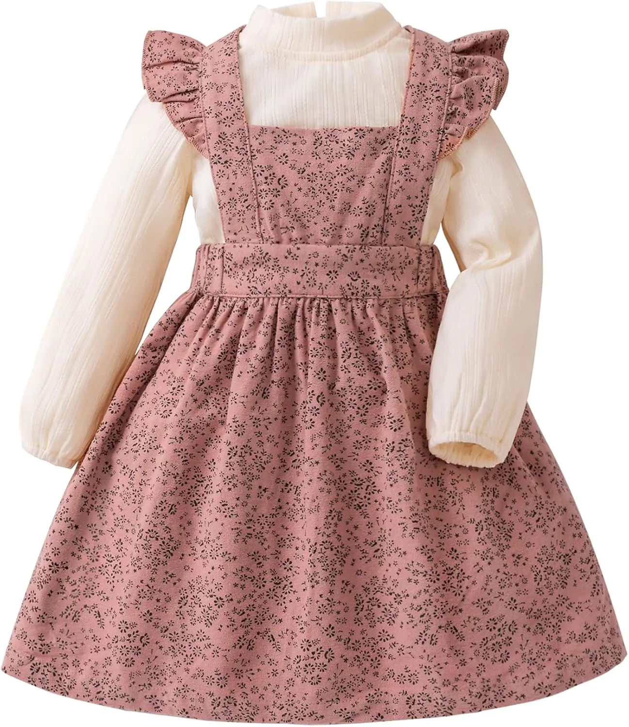 Baby Girl Fall Outfits Long Sleeve Toddler Girl Fall Dress Cotton Clothes Thanksgiving Chirstmas Girls Floral Vintage Dress