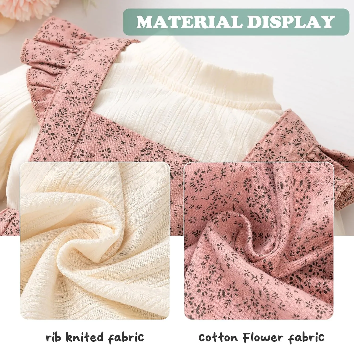 Baby Girl Fall Outfits Long Sleeve Toddler Girl Fall Dress Cotton Clothes Thanksgiving Chirstmas Girls Floral Vintage Dress