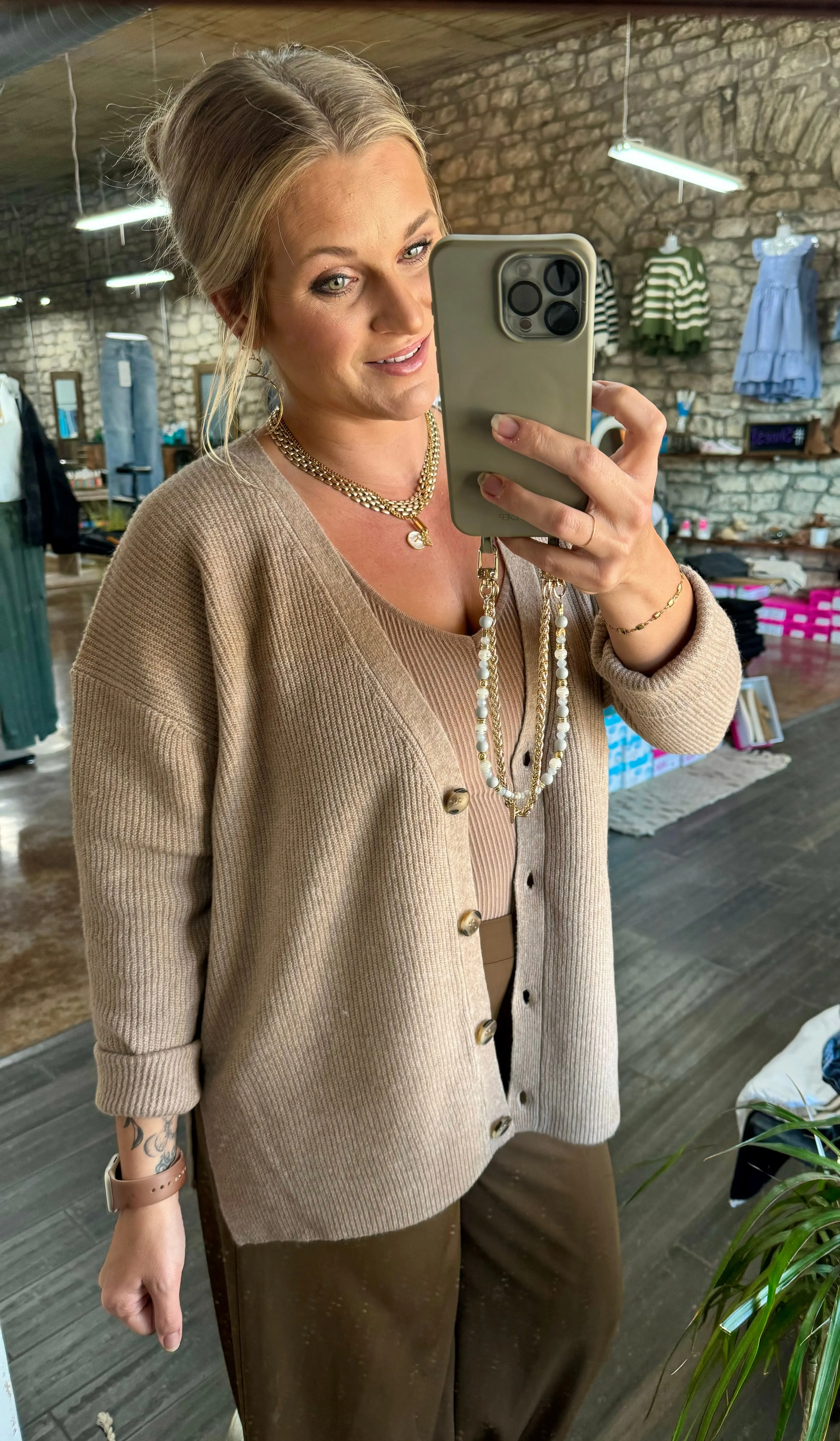 Basic Mocha Button Up Cardigan