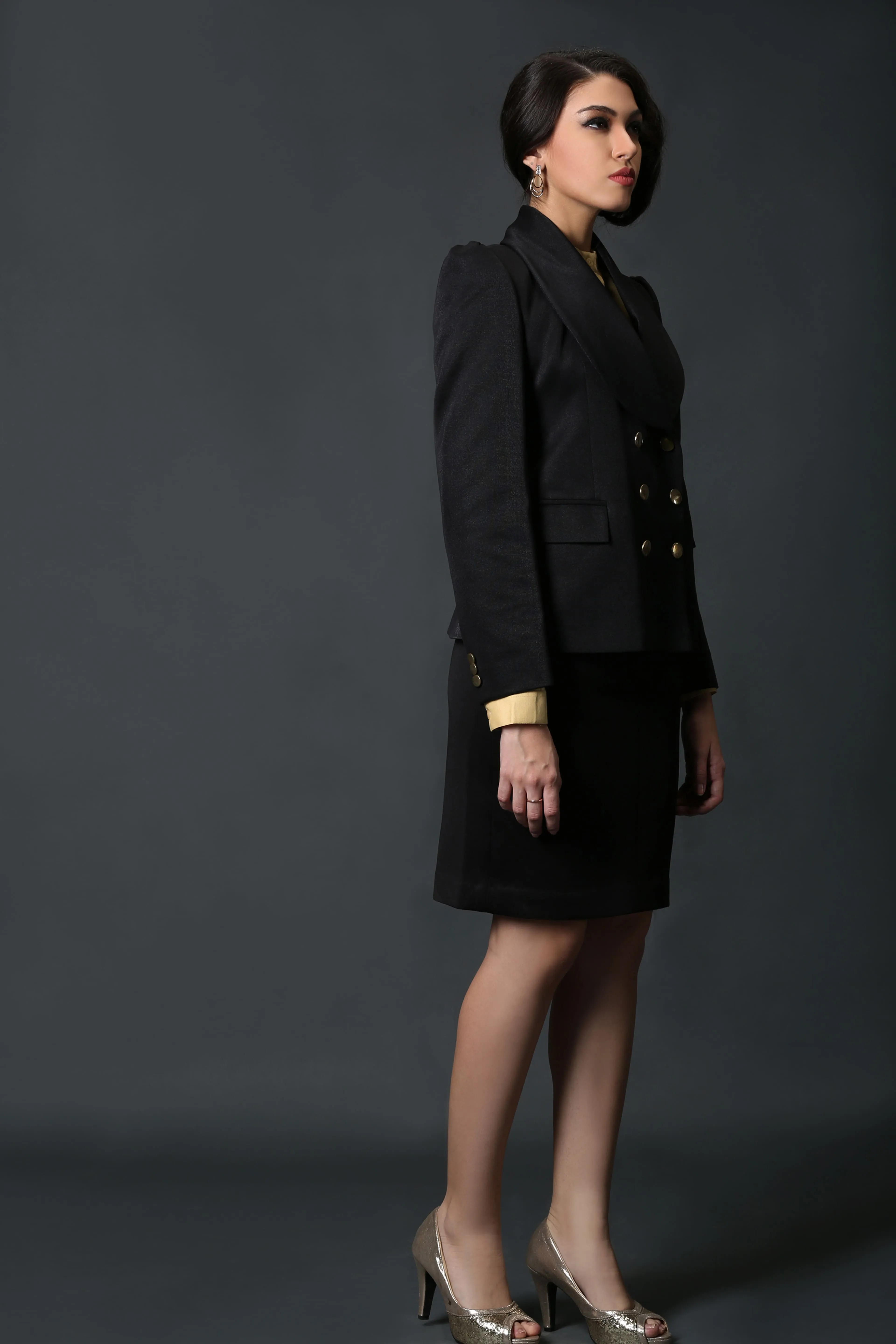 Black Shawl Collar Coat