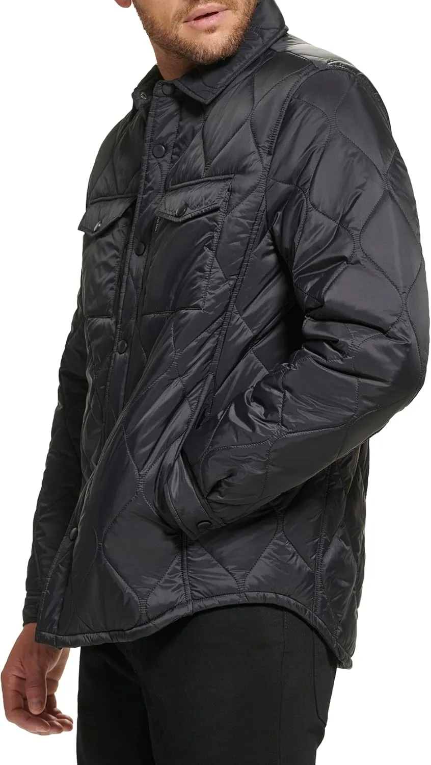 Calvin Klein Men's Diamond Quilted Shirt Jacket
