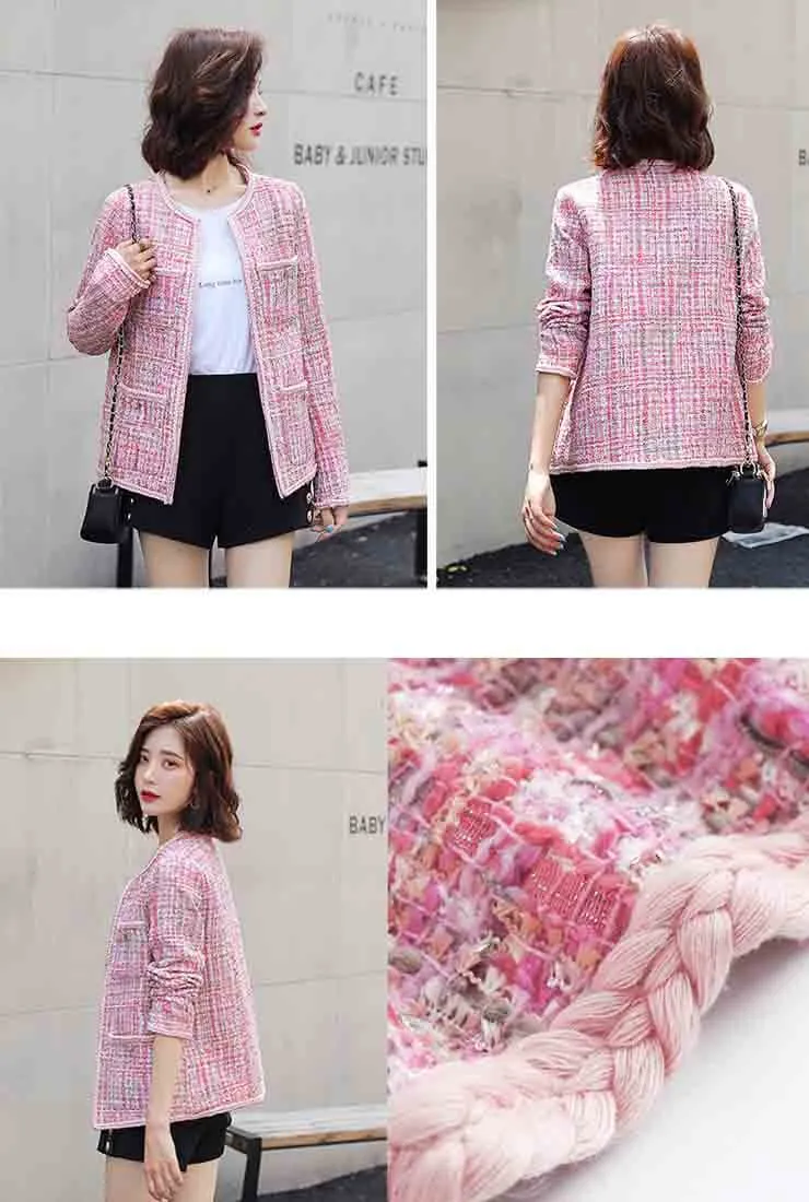 Classic Pink Tweed Short Jacket