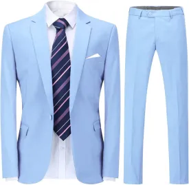 Cloudstyle Men's Suit Single-Breasted One Button Center Vent 2 Pieces Slim Fit Formal Suits