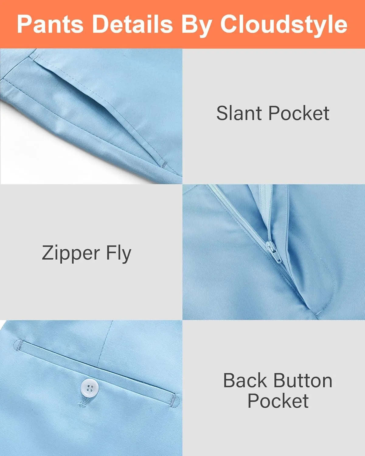 Cloudstyle Men's Suit Single-Breasted One Button Center Vent 2 Pieces Slim Fit Formal Suits