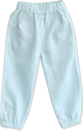 CUNYI Boys' Linen Pull-On Jogger Pants Solid Color Casual Pants