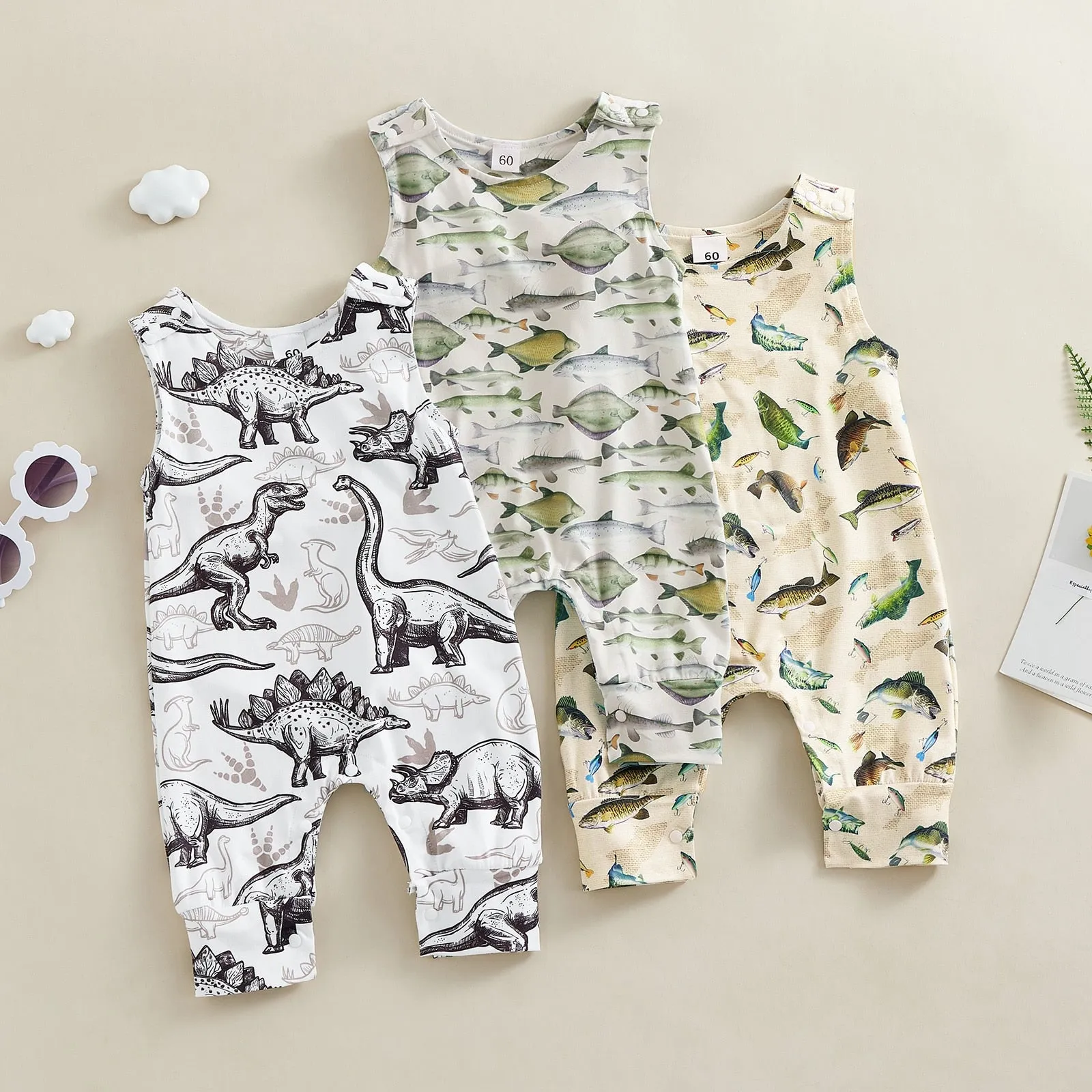 Davie Dino Fish Romper