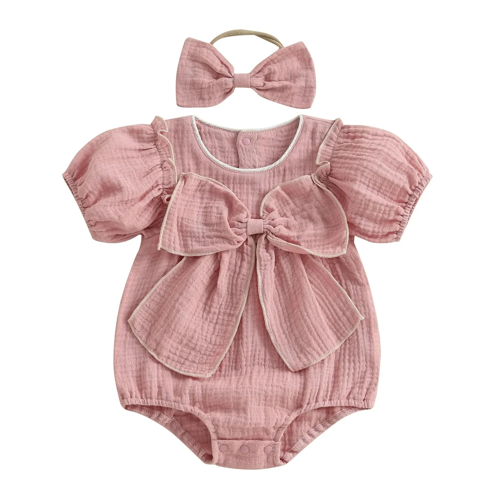 Elegant Ellie Bow Romper & Headband