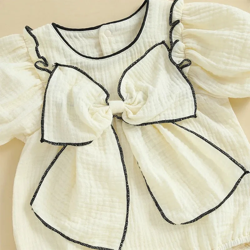 Elegant Ellie Bow Romper & Headband