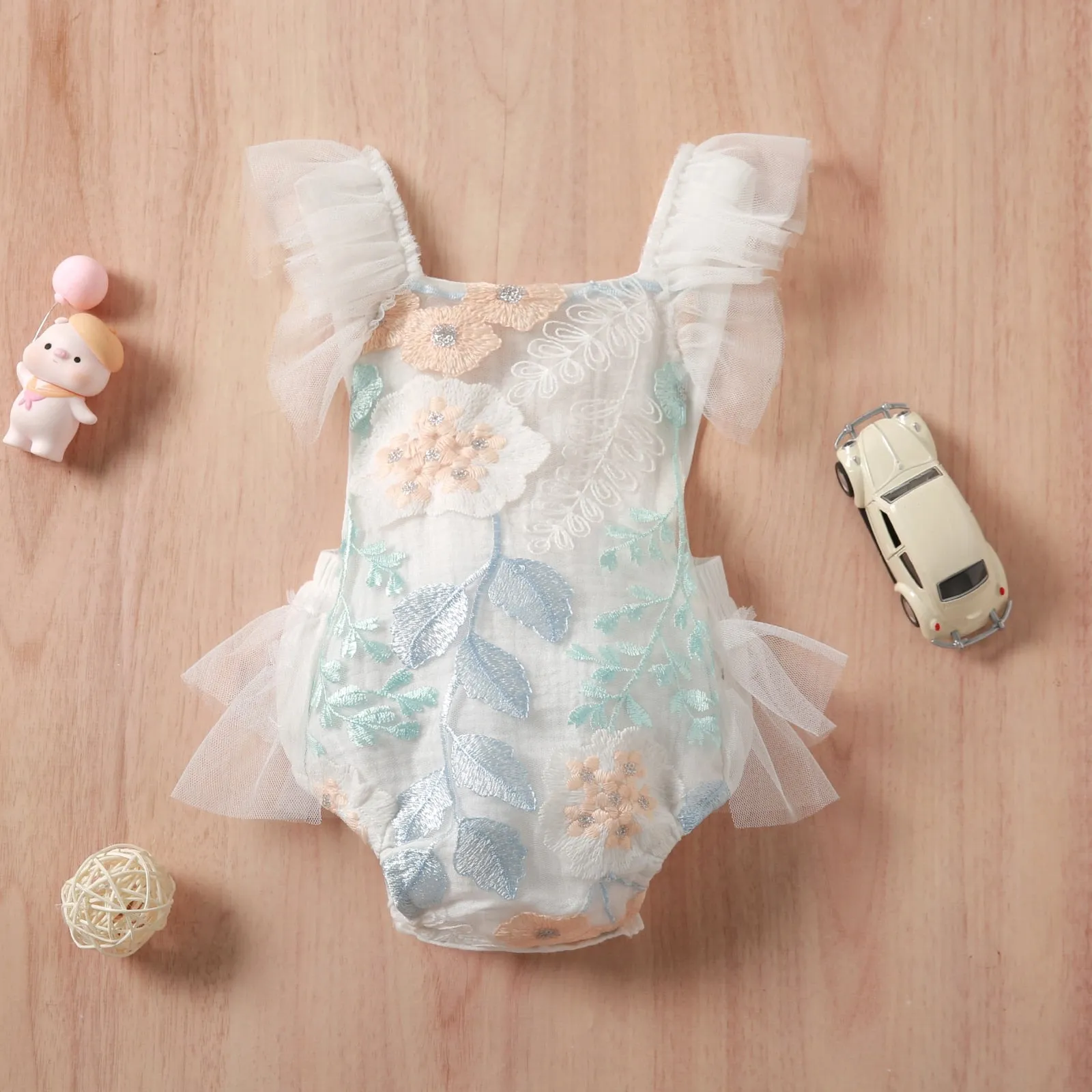 Embroidered Floral Felicity Romper
