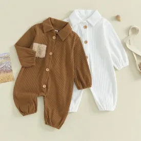Fleece Pocket Collared Romper