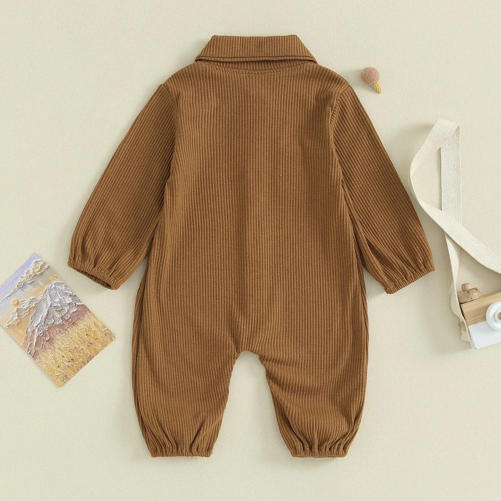 Fleece Pocket Collared Romper