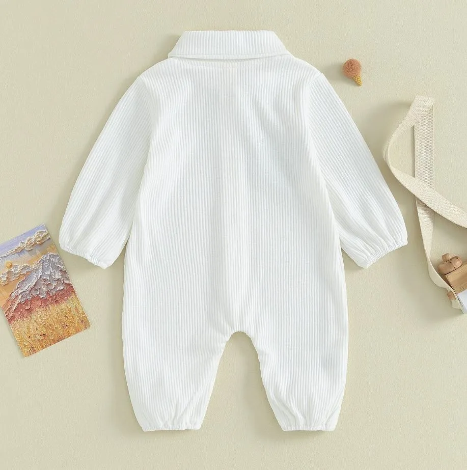 Fleece Pocket Collared Romper