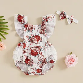 Floral Lillian Lace Romper & Headband