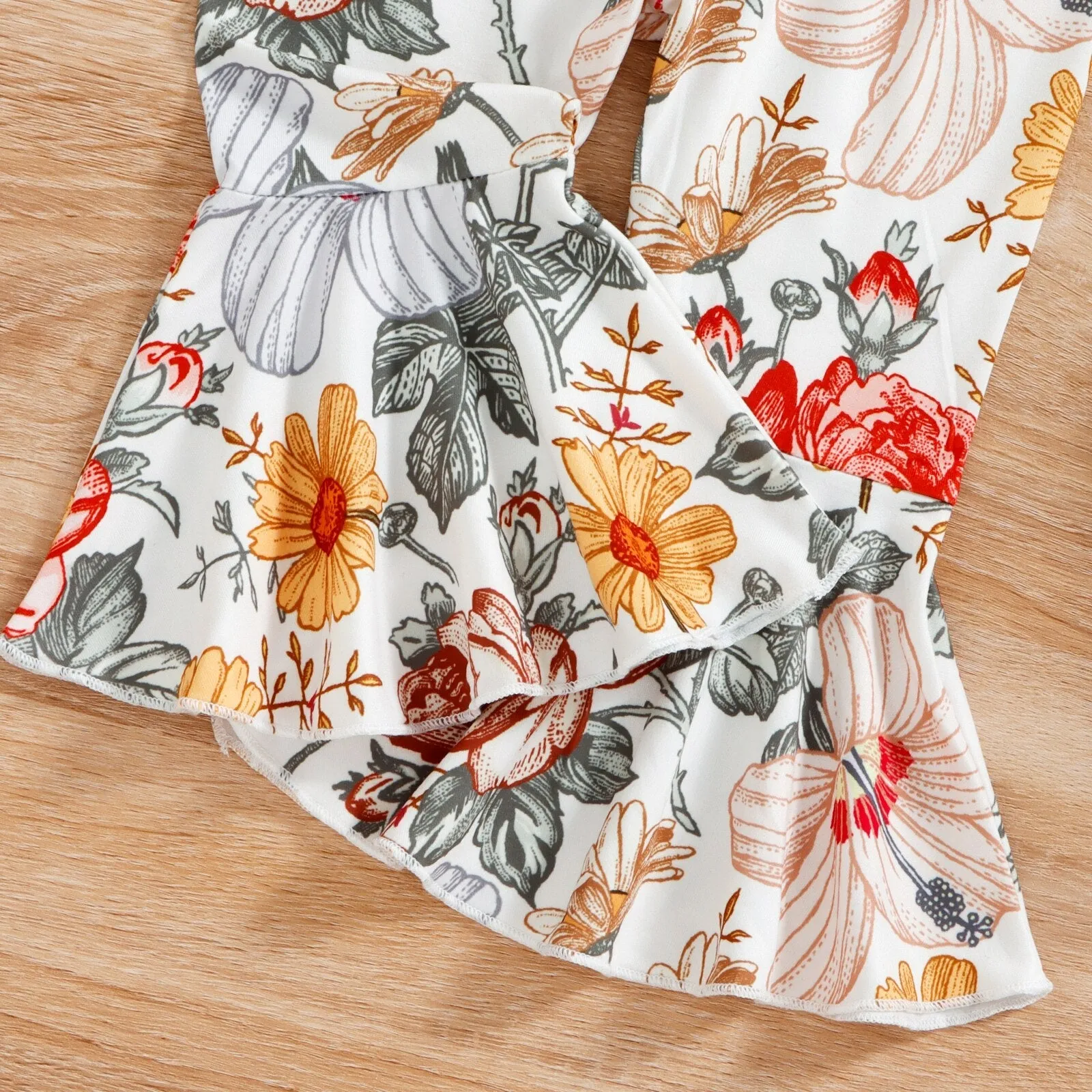 Floral Summer Bell Bottom Romper