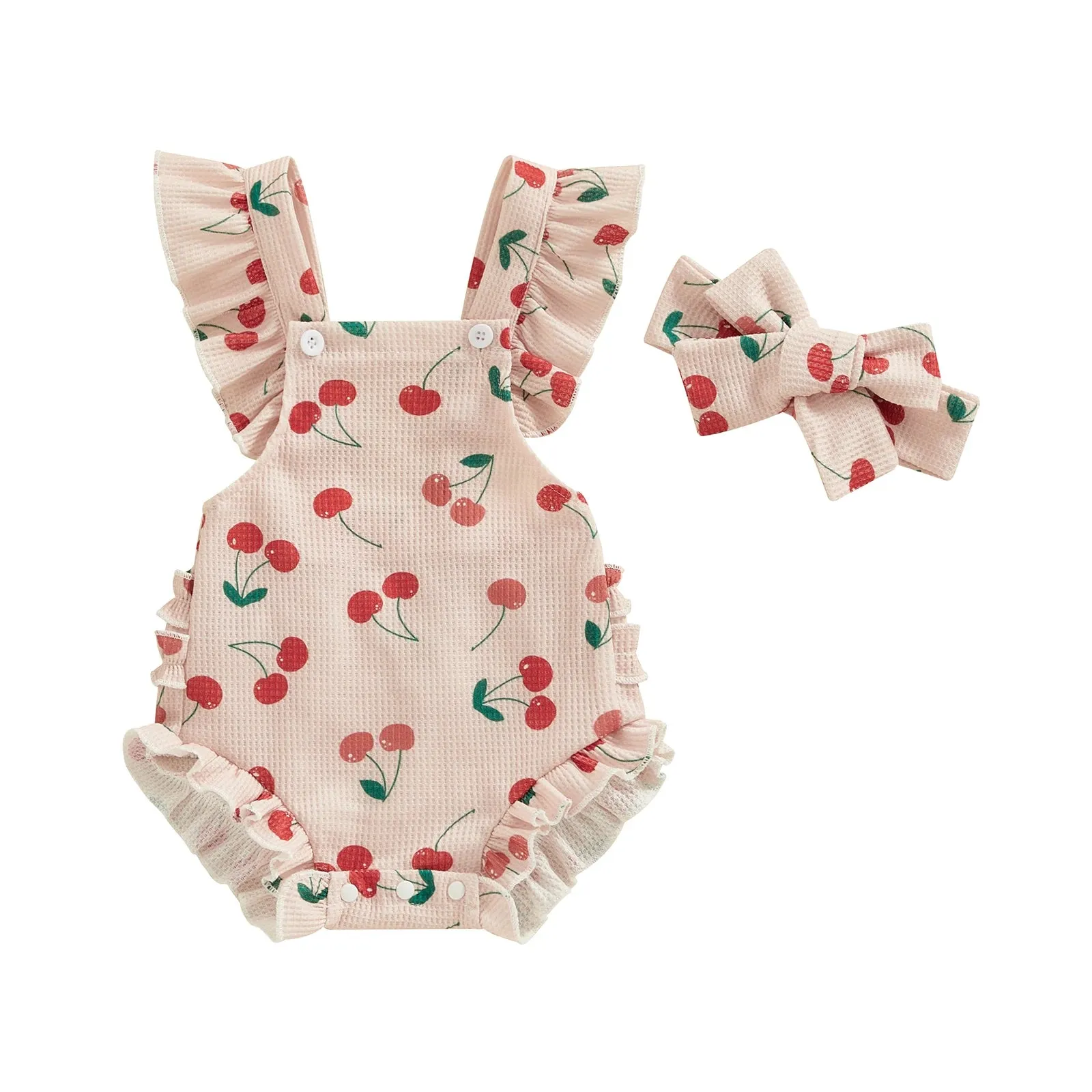 Fruity Floral Ruffle Romper & Bow