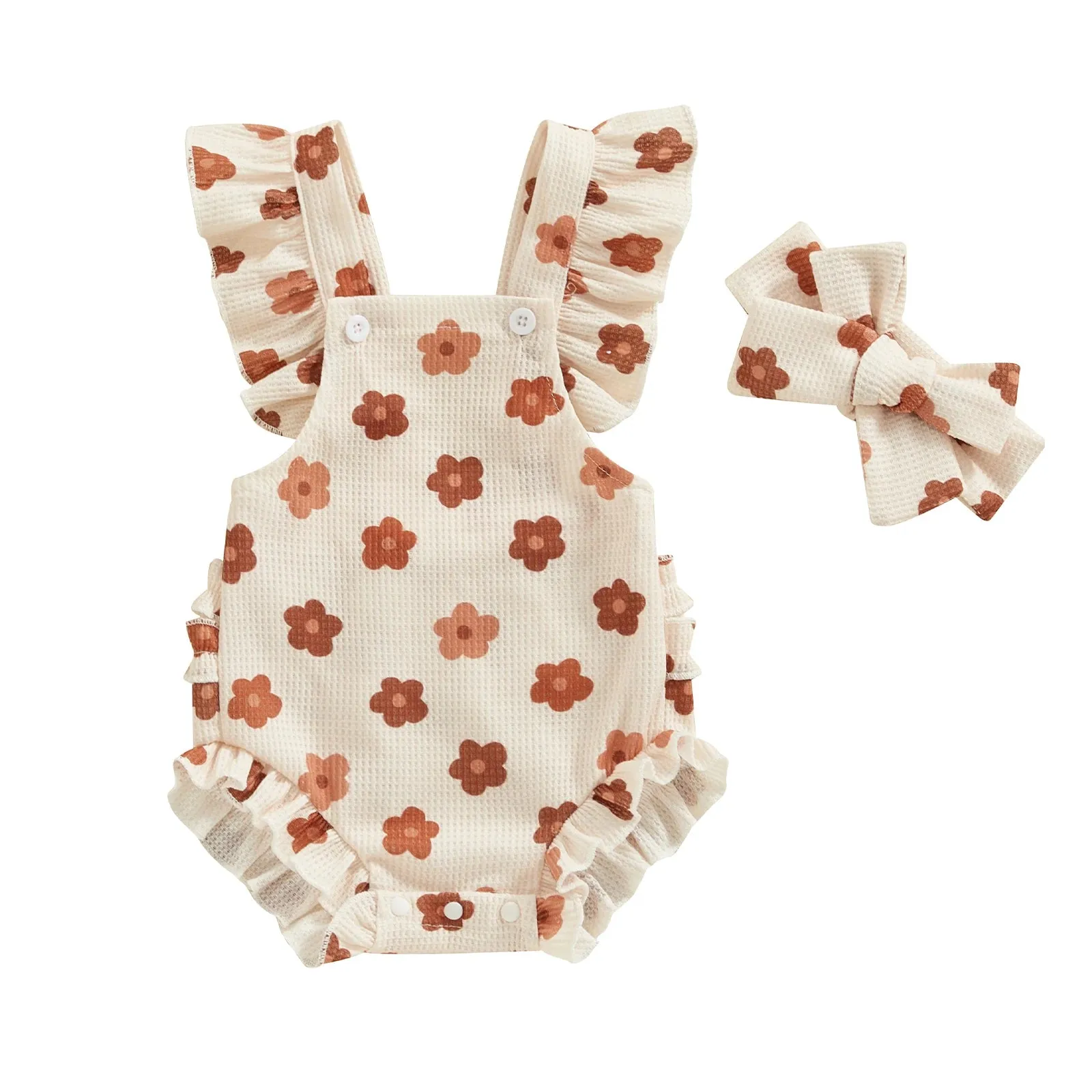 Fruity Floral Ruffle Romper & Bow