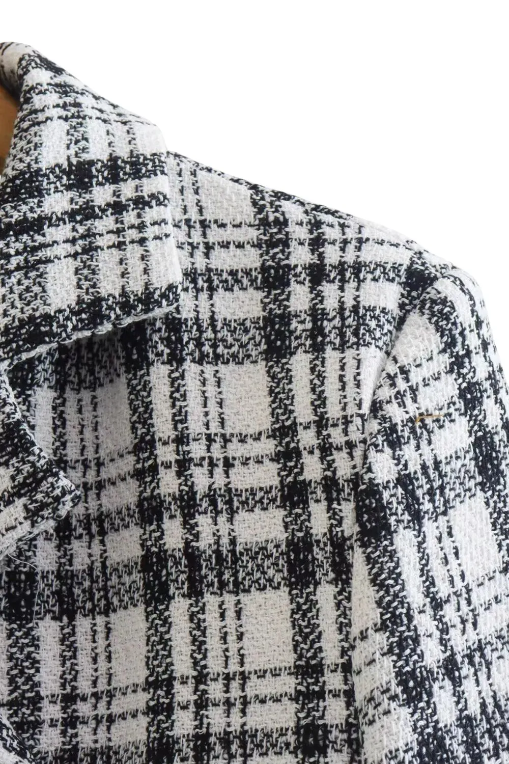 'Galina' Tweed Check Short Blazer