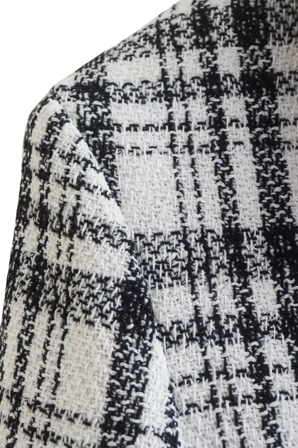 'Galina' Tweed Check Short Blazer