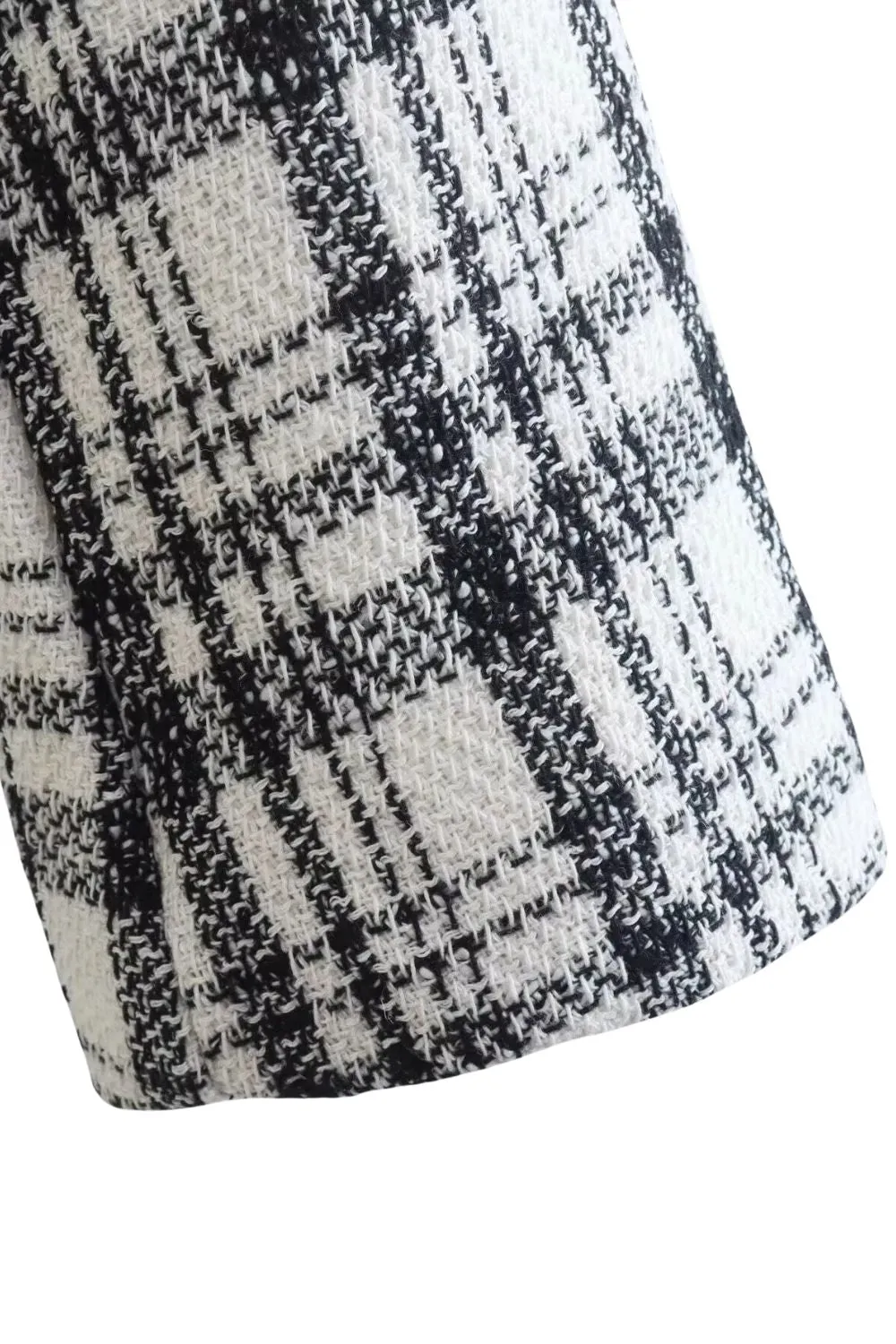 'Galina' Tweed Check Short Blazer