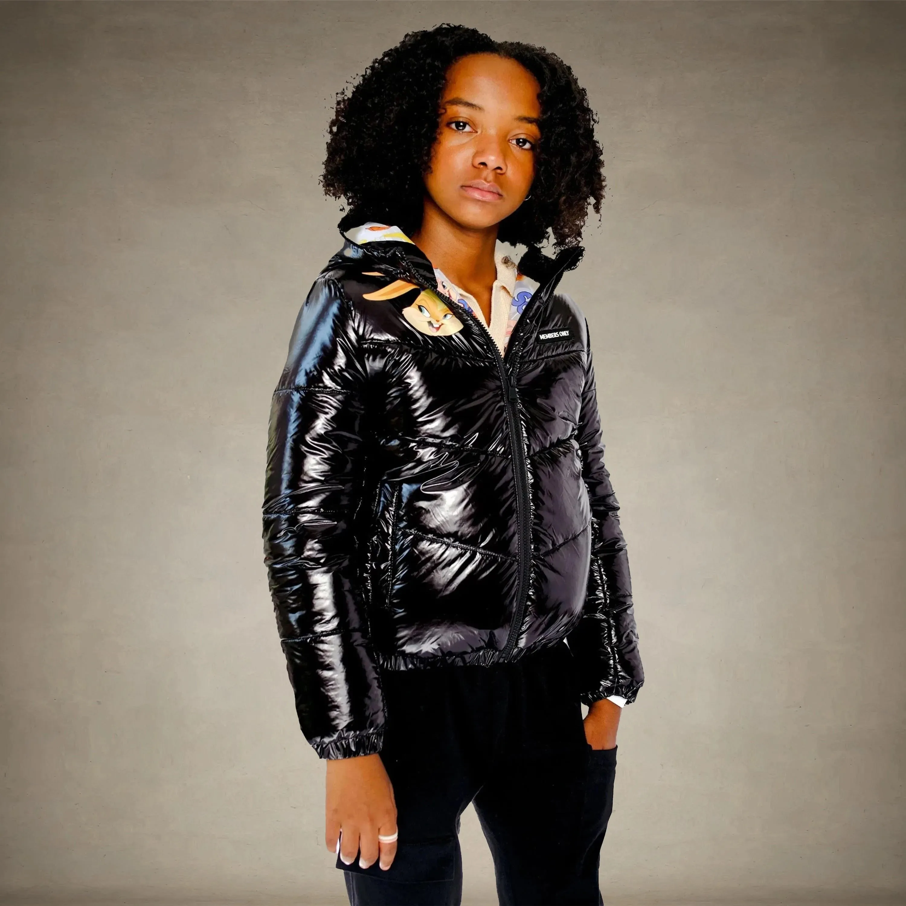 Girl's Cire Puffer with Mash Print Lining Jacket - FINAL SALE