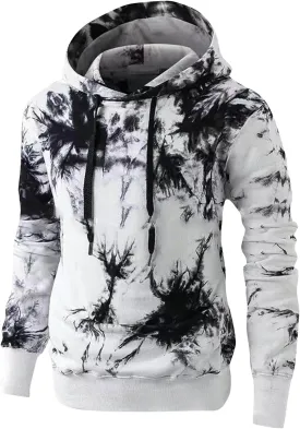 GOFULY Mens Sweatshirt Hoodie Lightweight Fall Tie Dye Hoodies Long Sleeve Pullover Sweatshirts Drawstring Shirt With Pocket