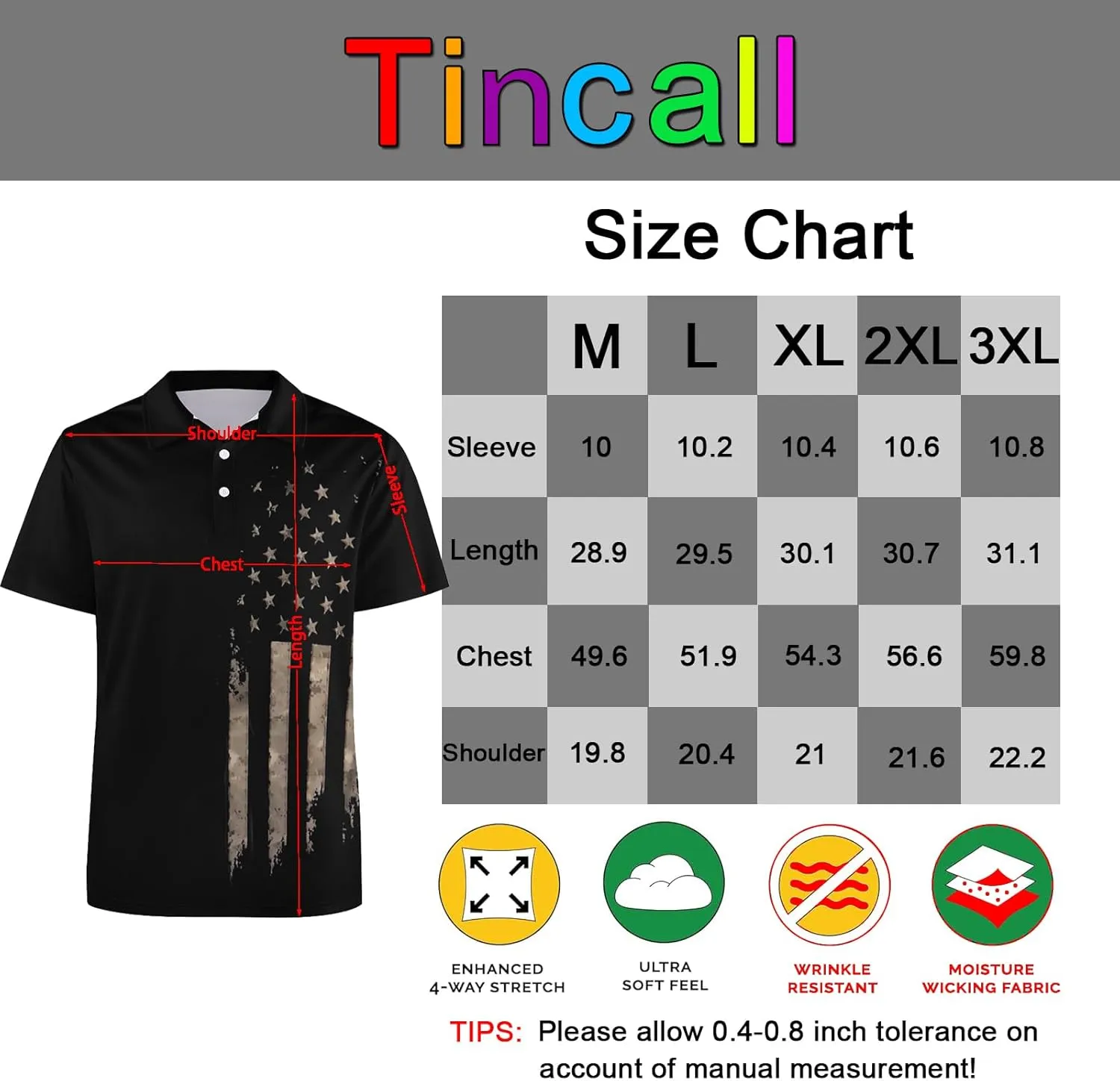 Golf Shirts for Men,Dry Fit Athletic Short Sleeve Polo Shirts,Performance 4 Way Stretch Golf Polos with UPF 50
