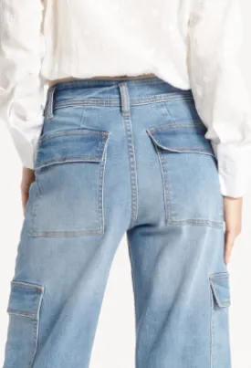 High Rise Denim Cargo Pant