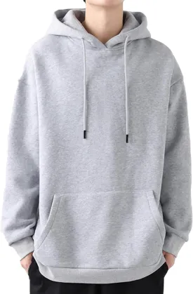 JIHUILAI Mens hoodie Fleece Hoodie Men Cotton-Blend Hooded Sweatshirt Solid Color Drawstring Hooded (S-3XL)