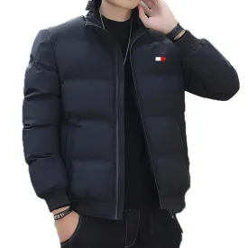Jorviss - Puffer Jacket Heren, Warme Gewatteerde Winterjas met Rits en Hoge Kraag
