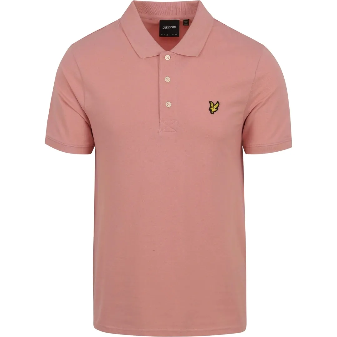 Lyle & Scott Brand Chest Logo Palm Pink Polo Shirt