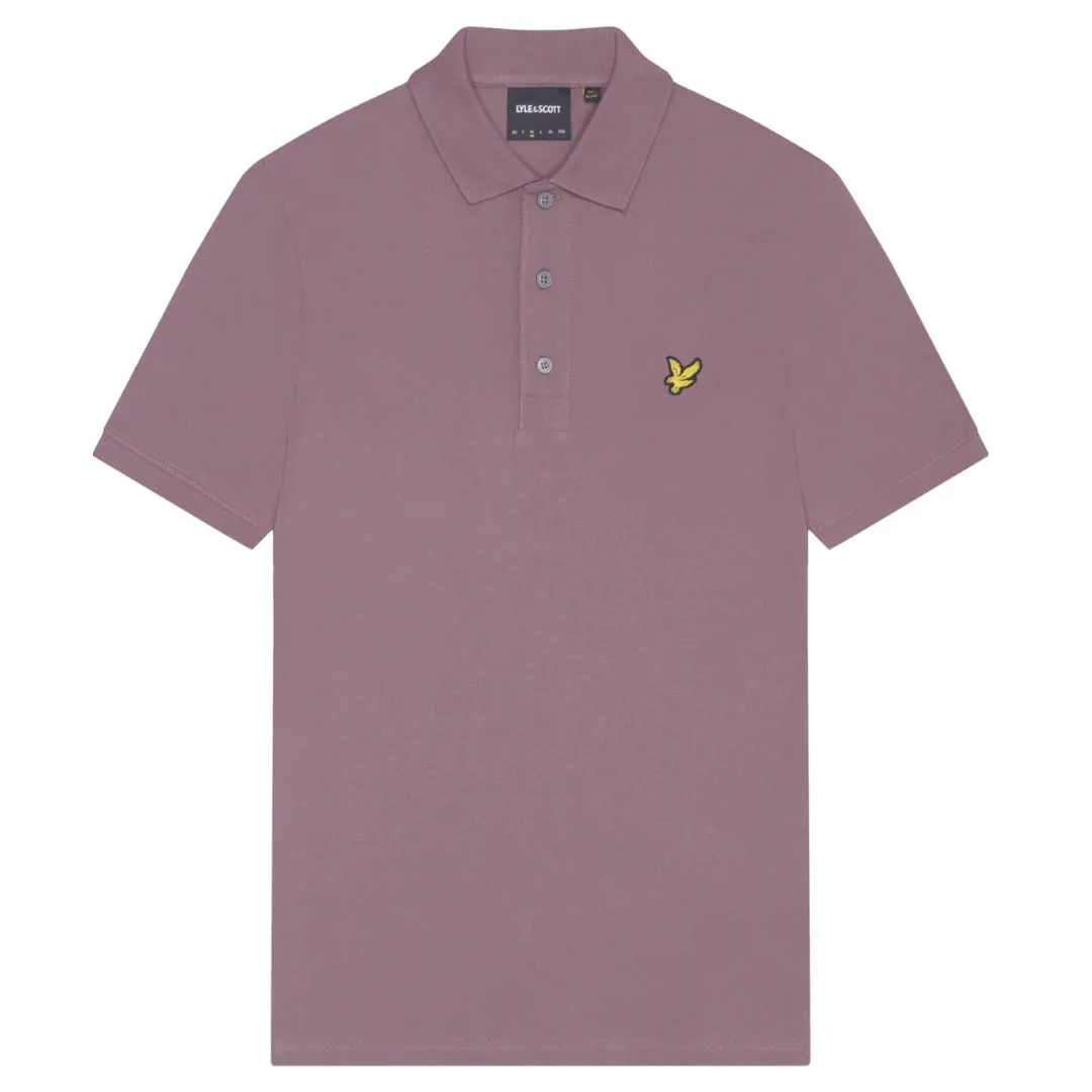 Lyle & Scott Branded Chest Logo Highland Mauve Purple Polo Shirt
