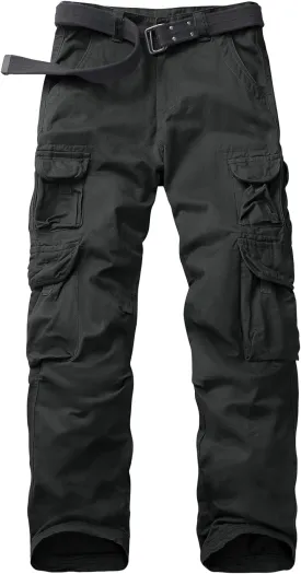 Men's Cargo Pants Cotton Ripstop Hiking Work Pants Comfort Casual Outdoor Pants with Multi Pockets