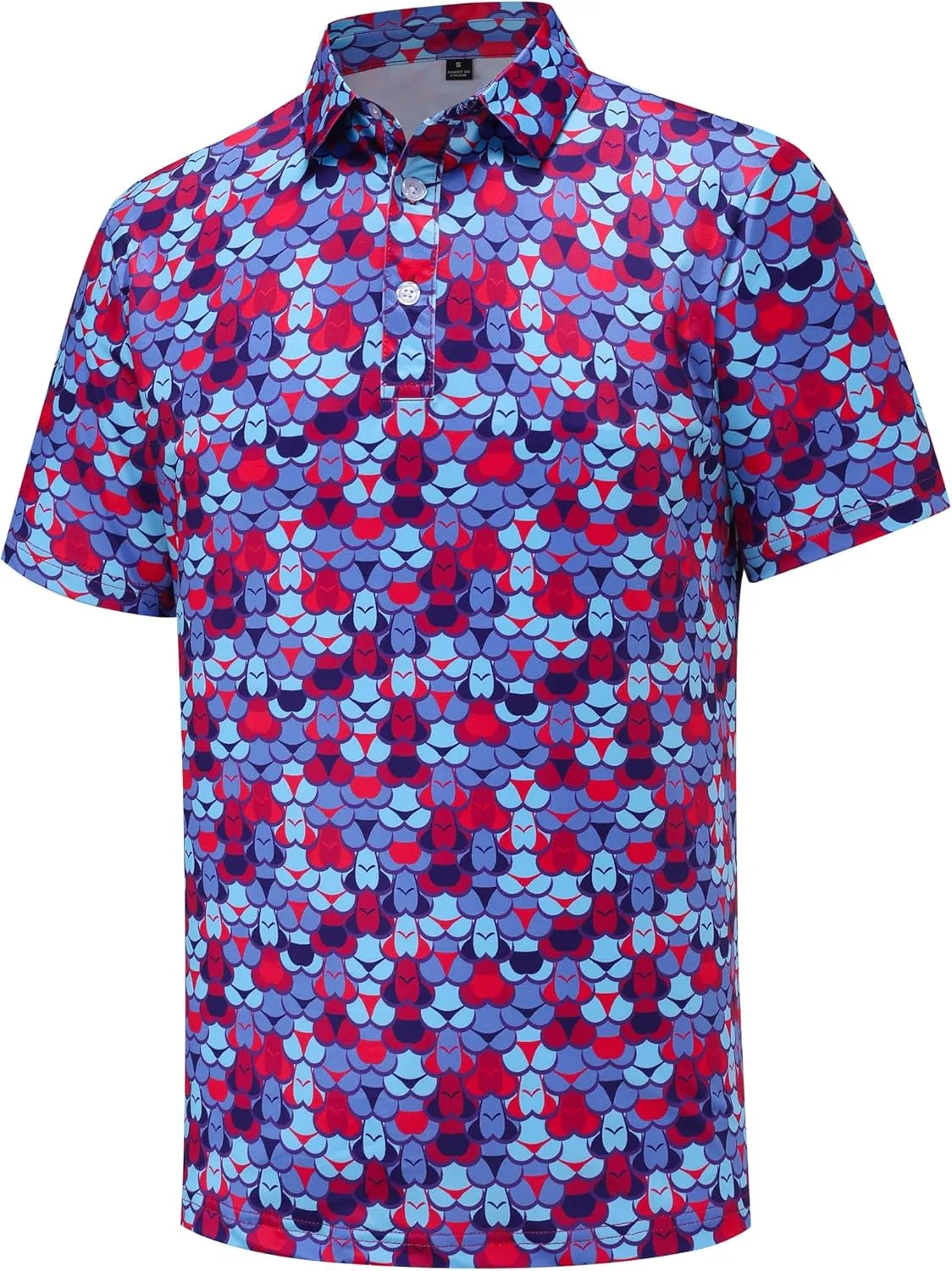 Mens Golf Shirt Moisture Wicking Dry Fit Performance Sport Short Sleeve Golf Polo Shirts for Men