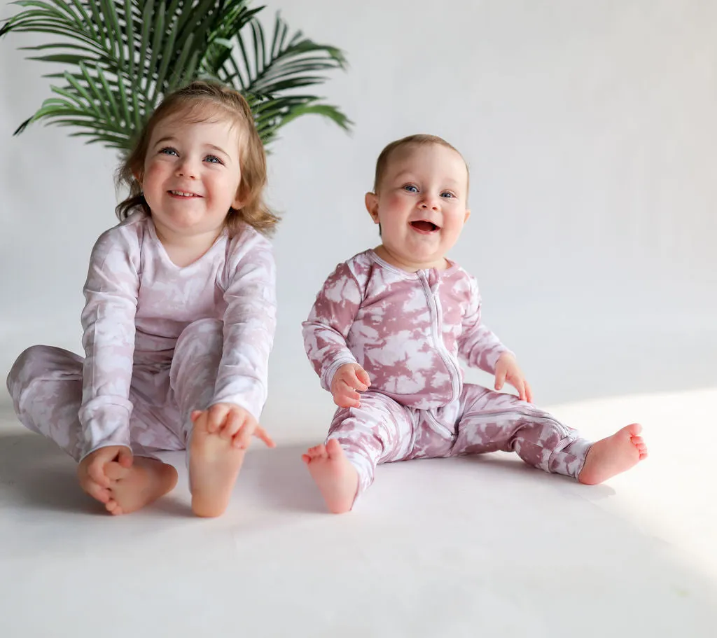 Organic Lounge Set in Cream Tie Dye