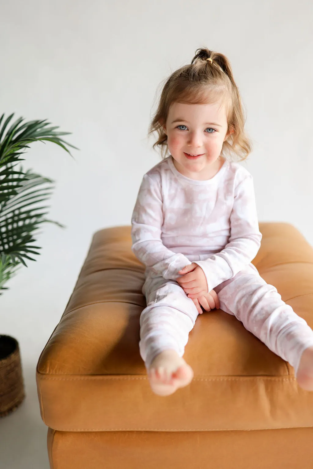 Organic Lounge Set in Cream Tie Dye