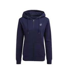 Organic Navy Zip Up Hoodie with Glitter Bumble Bee