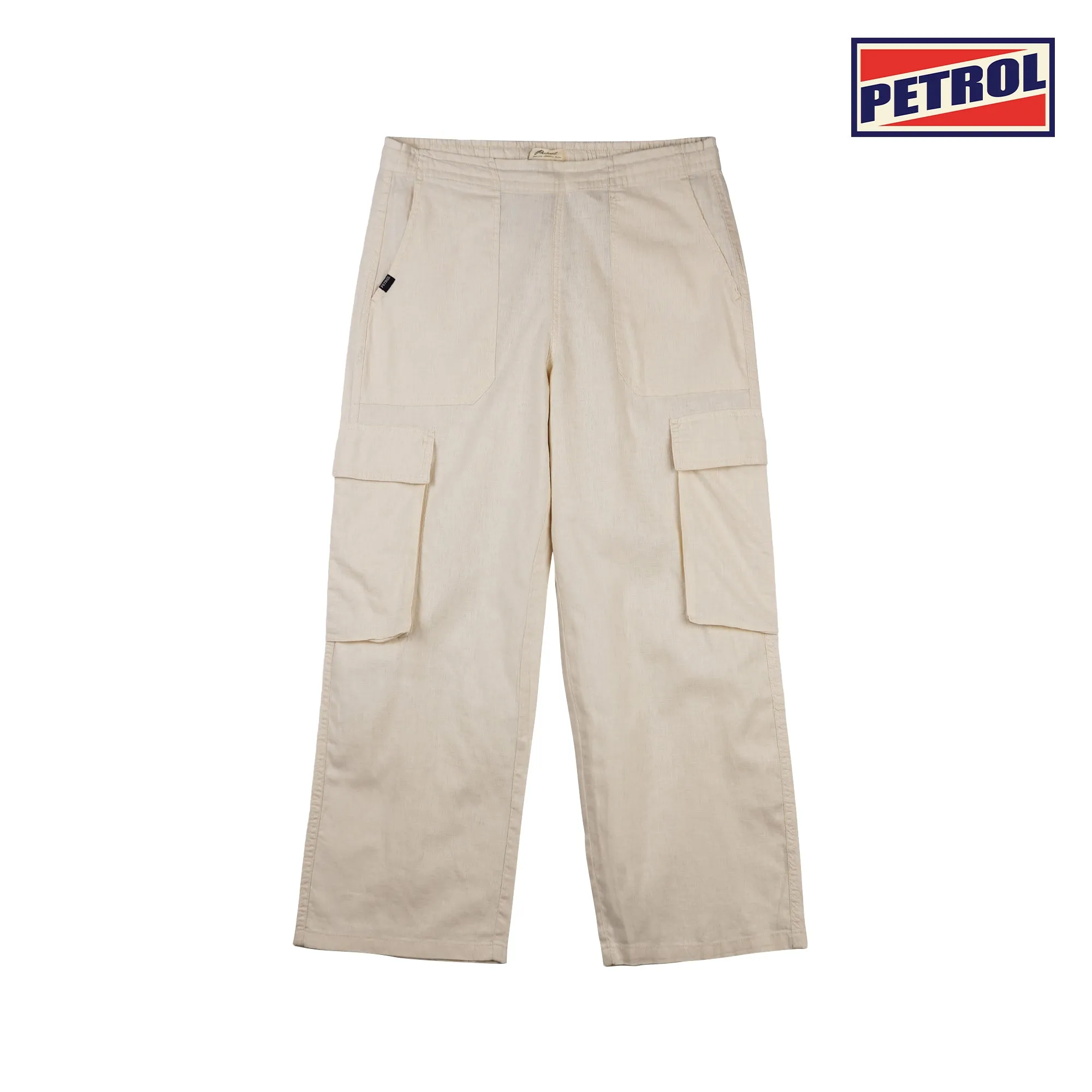 Petrol Ladies Basic Cargo Pants Mid-Rise Fitting Rinse Wash Fabric 162428 (Cream)