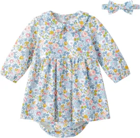 pureborn Baby Toddler Girl Dress with Bloomer Short and Long Sleeve Playwear Dress with Diaper Cover