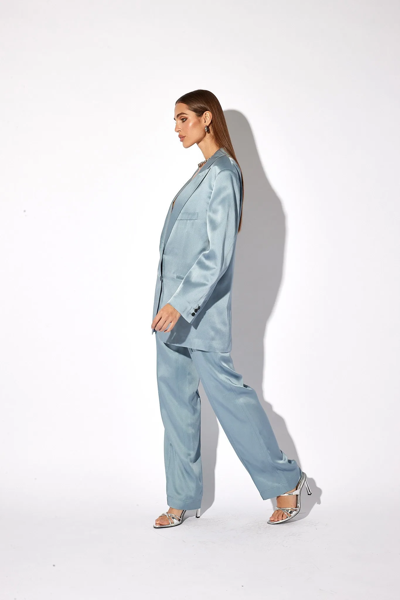 SINGLE BREASTED BLAZER | DUSTY BLUE