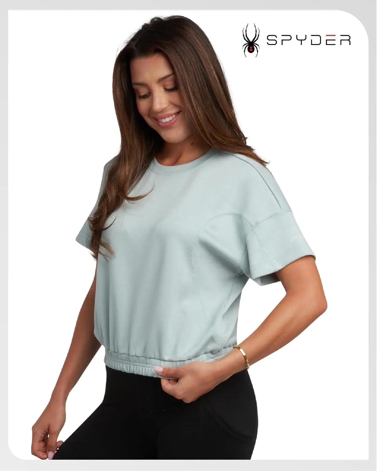 Spyder Womens Crop Top - Short Sleeve Crewneck Boxy Cropped Fashion Top for Women, Ideal for Casual Everyday Wear (S-XL)