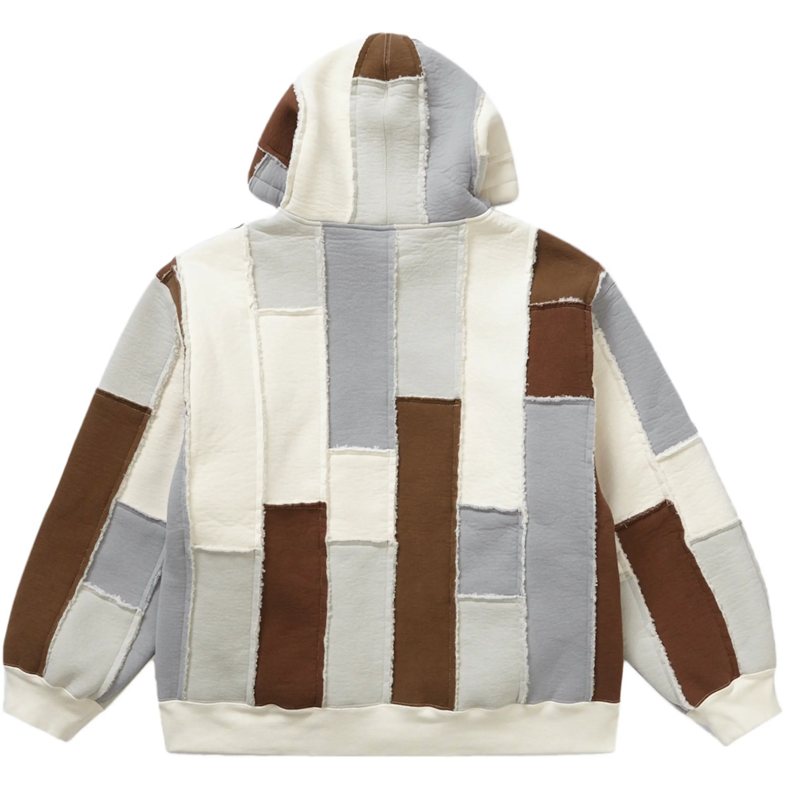 Supreme Faux Shearling Patchwork Zip Up Hoodie
