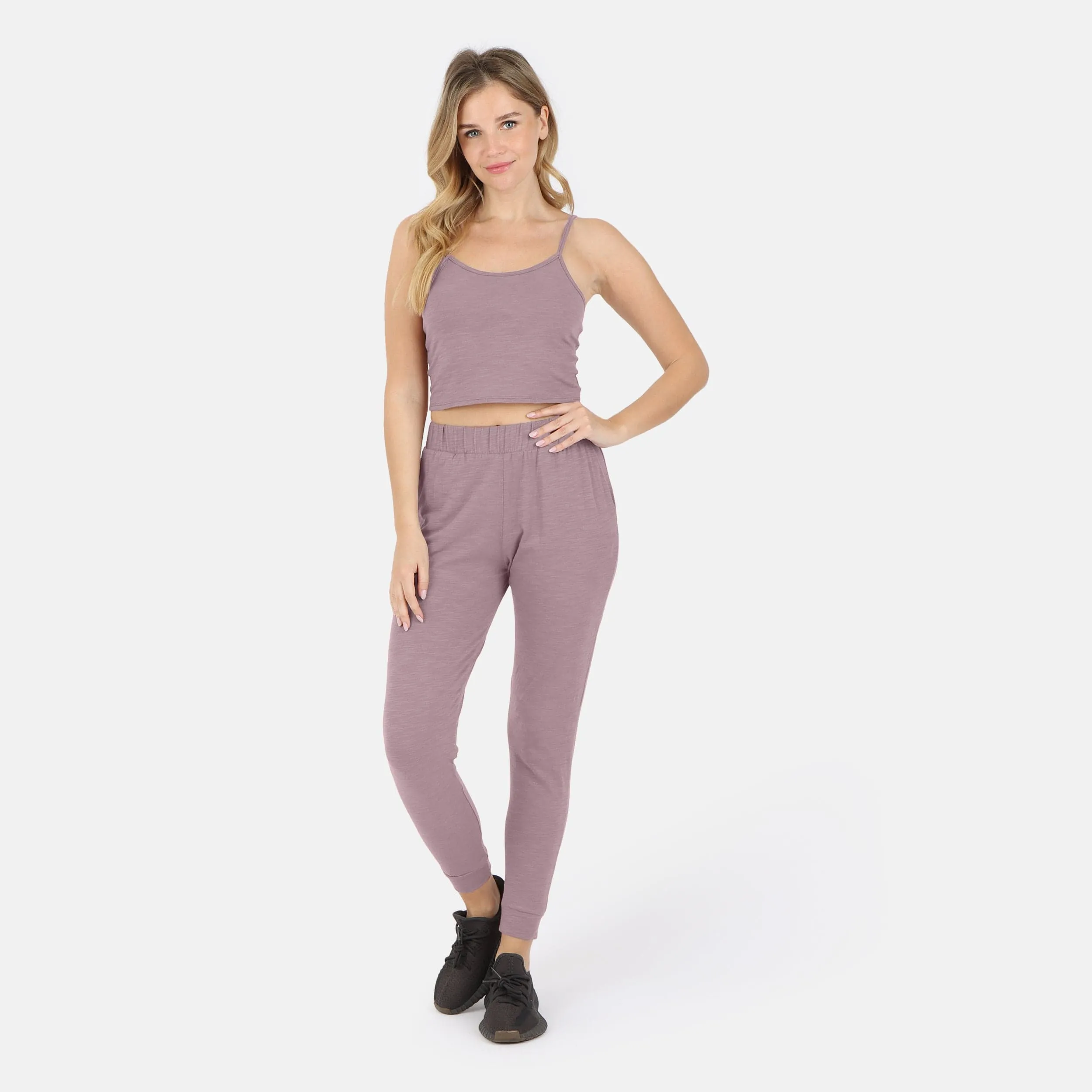 Tegan Cotton Jogger Pant - Dusty Orchid