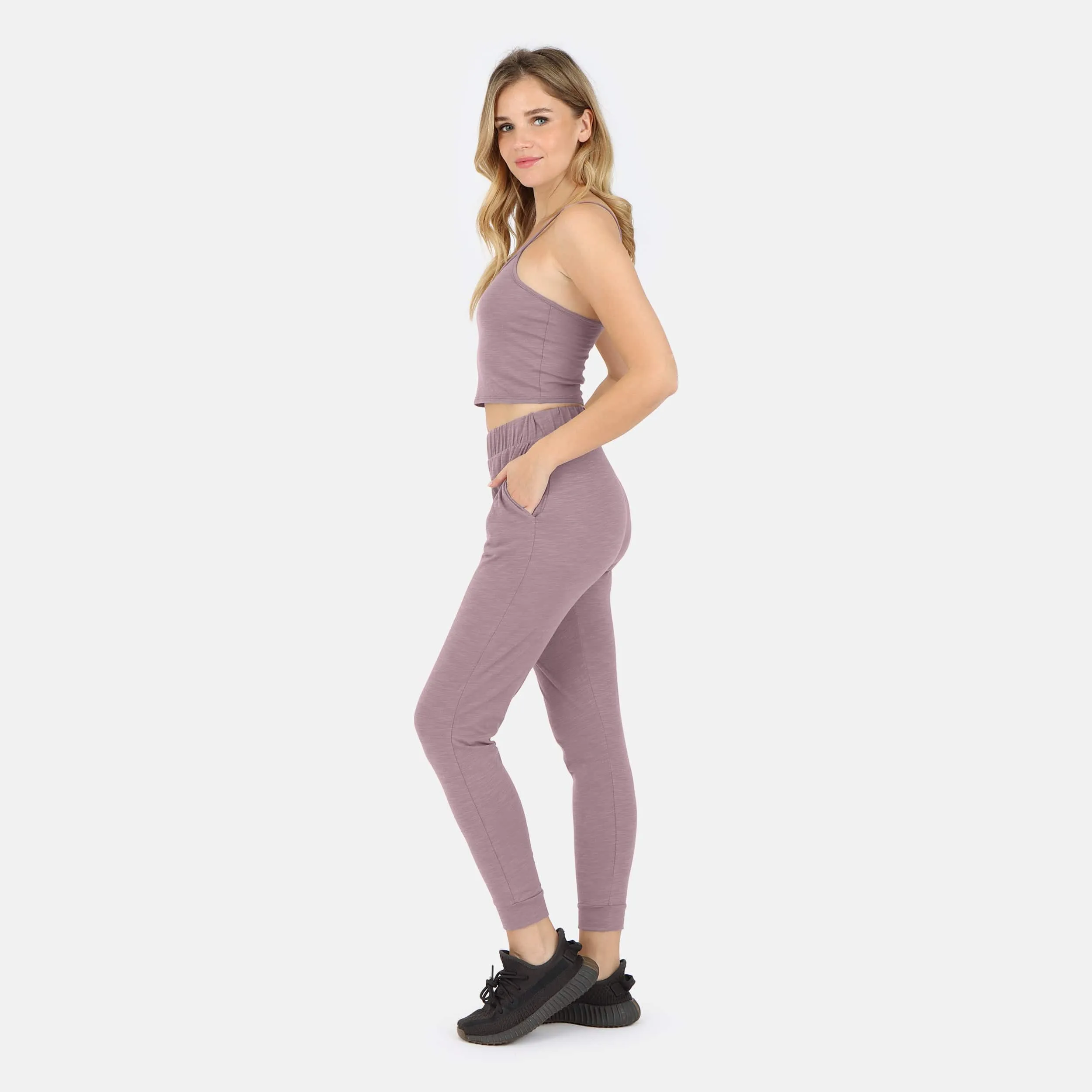 Tegan Cotton Jogger Pant - Dusty Orchid