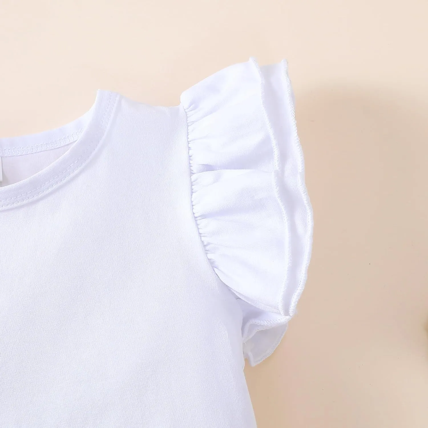 Toddler Kid Baby Girl T Shirt Blouse Ruffle Top Cotton Casual Tees Clothes 2-Pack 2-6T